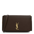 Saint Laurent Monogram Phone Holder Crossbody Hunting Green front view