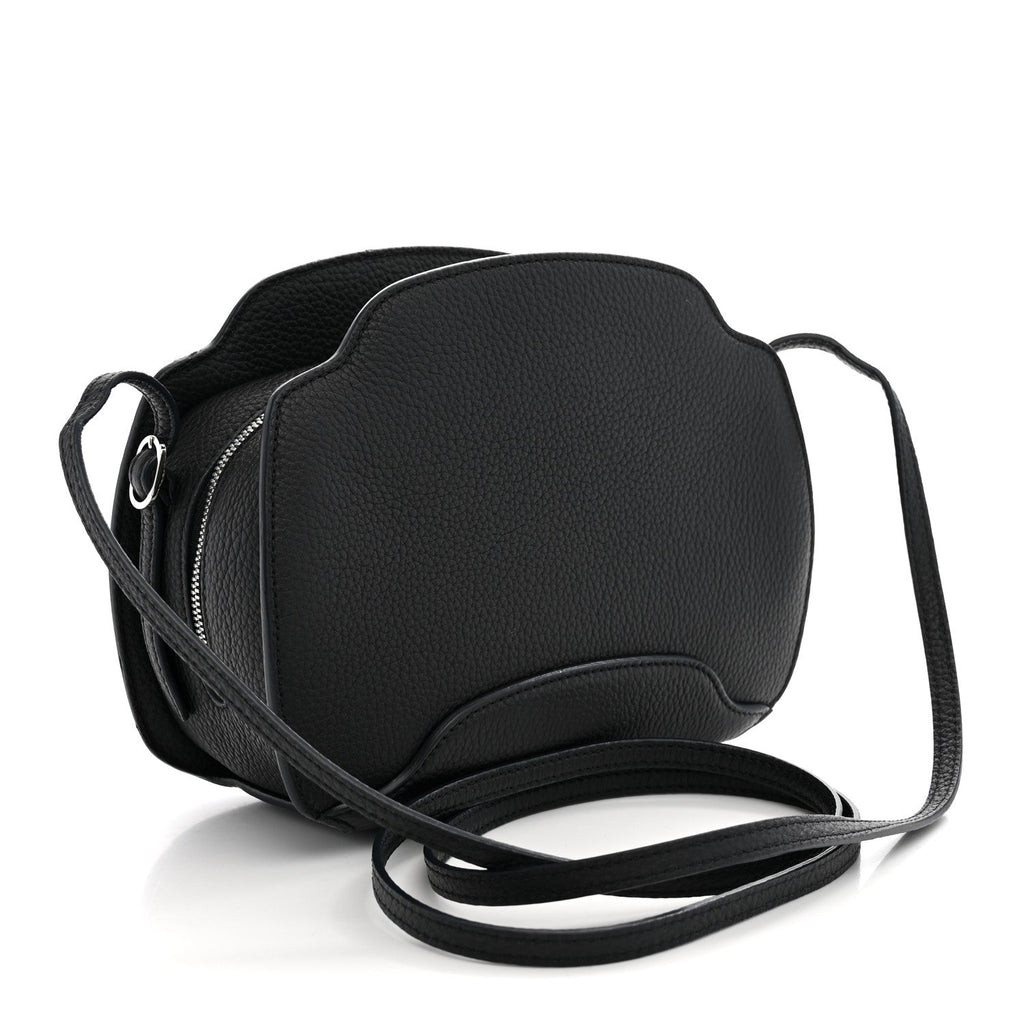 Loro Piana Grained Calfskin Sesia Crossbody Black