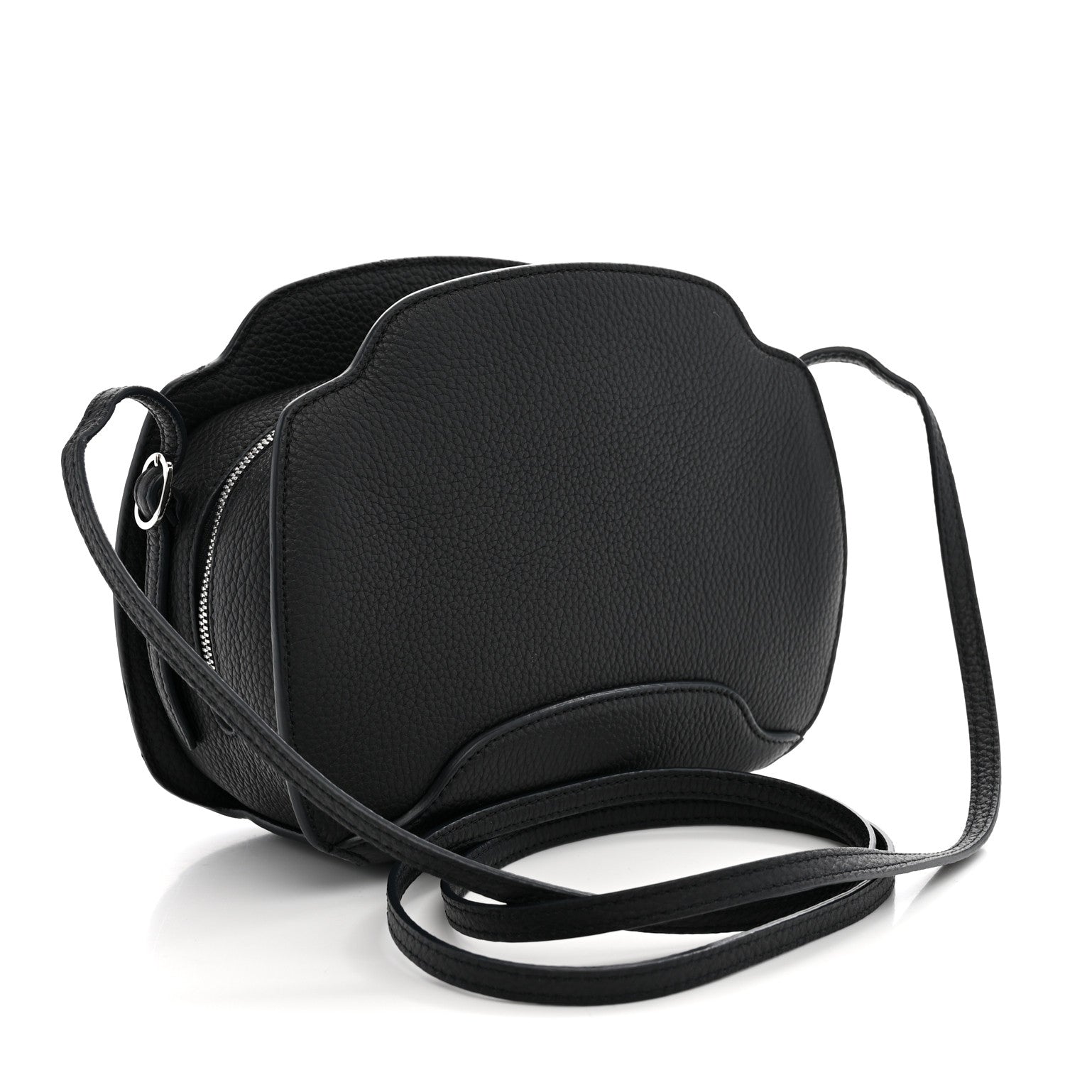Loro Piana Grained Calfskin Sesia Crossbody Black