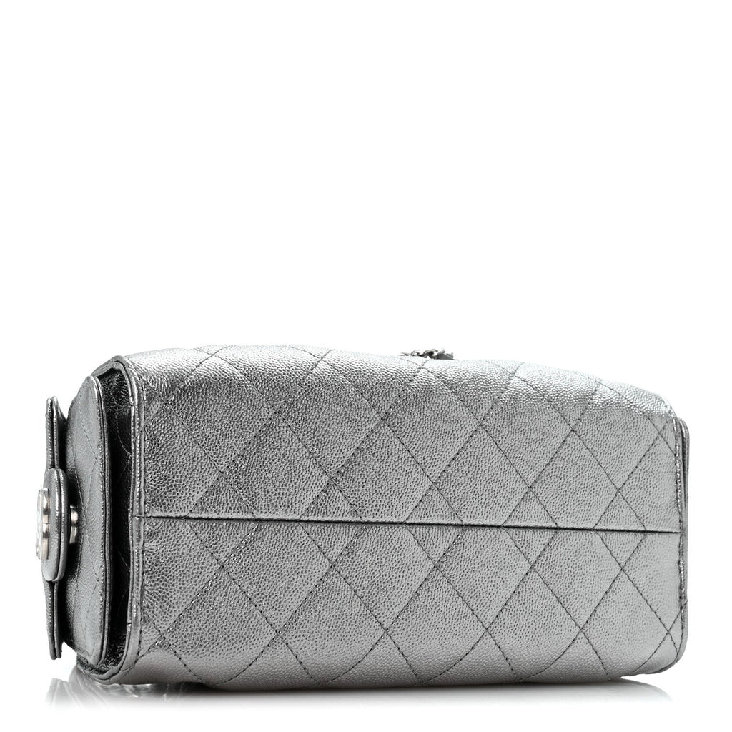Chanel Metallic Caviar Quilted Mini Chanel 25 Handbag Anthracite