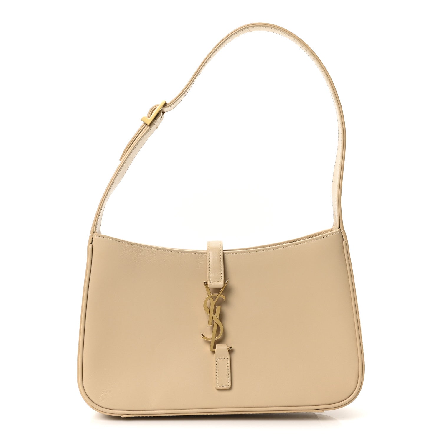 Saint Laurent Smooth Calfskin Le 5 A 7 Hobo Dark Beige