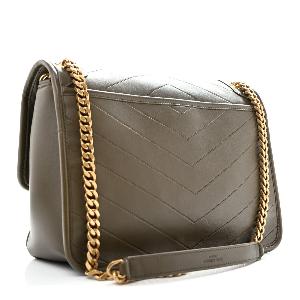 Saint Laurent Lambskin Matelasse Monogram Medium Niki Chain Satchel Seawood