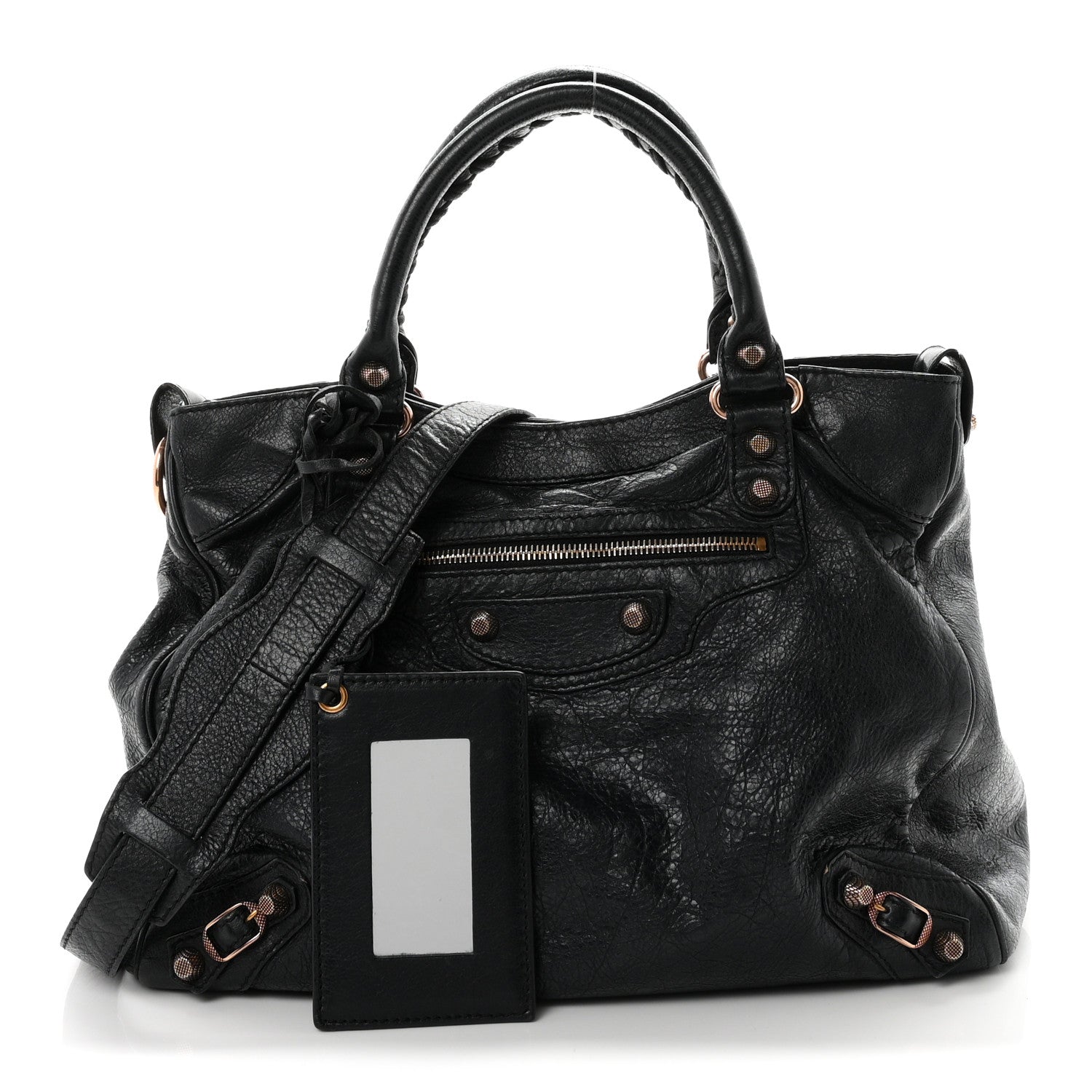 Balenciaga Agneau Giant 12 Rose Gold Hardware Velo Black