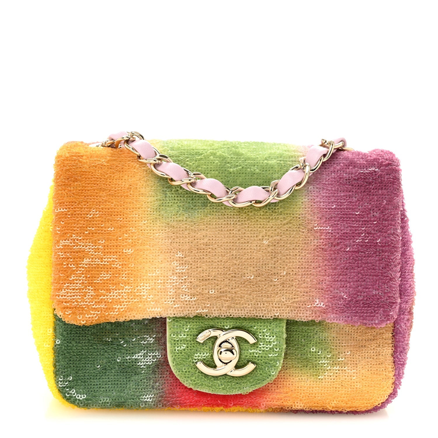 Chanel Sequin Mini Square Flap Multicolor