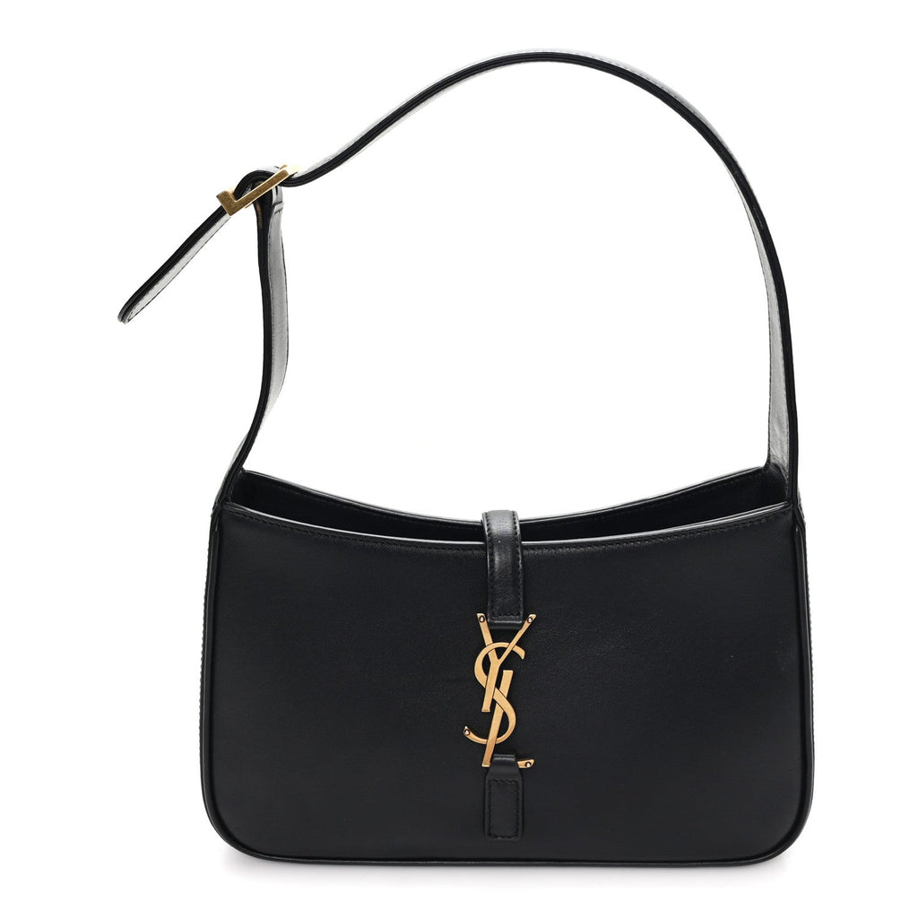 Saint Laurent Smooth Calfskin Le 5 A 7 Hobo Black