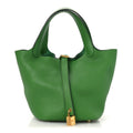 Hermès Taurillon Clemence Picotin Lock 18 PM Vert Yucca