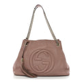 Gucci Pebbled Calfskin Medium Soho Chain Shoulder Bag Antique Rose