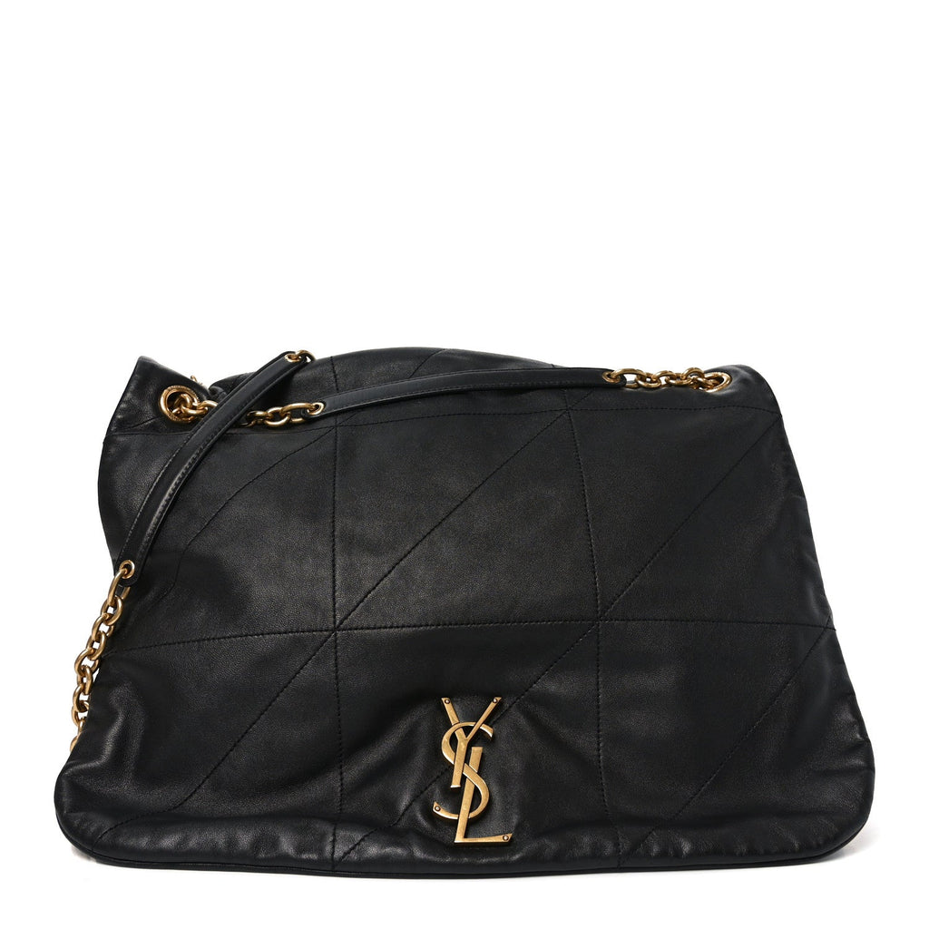 Saint Laurent Lambskin Matelasse Monogram Large Jamie 4.3 Black