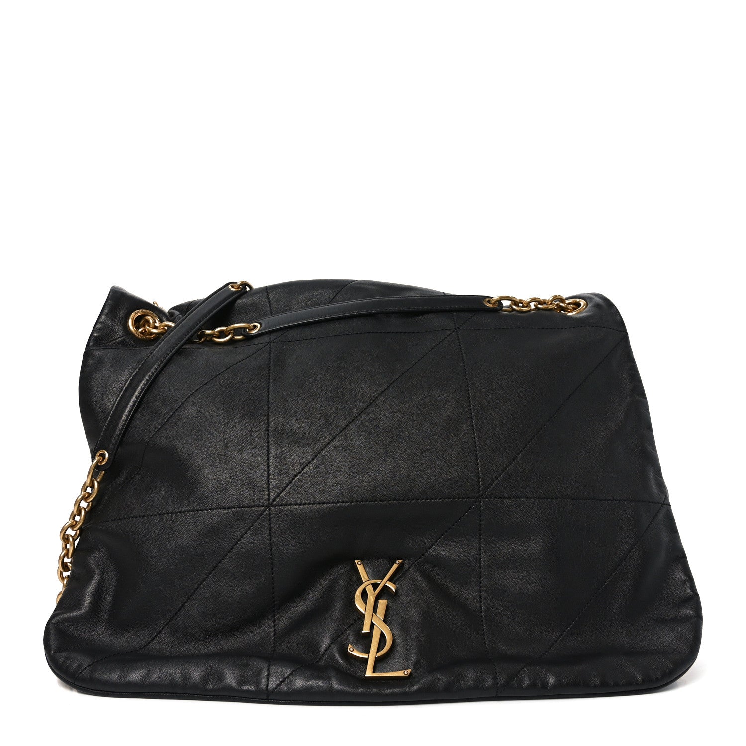 Saint Laurent Lambskin Matelasse Monogram Large Jamie 4.3 Black