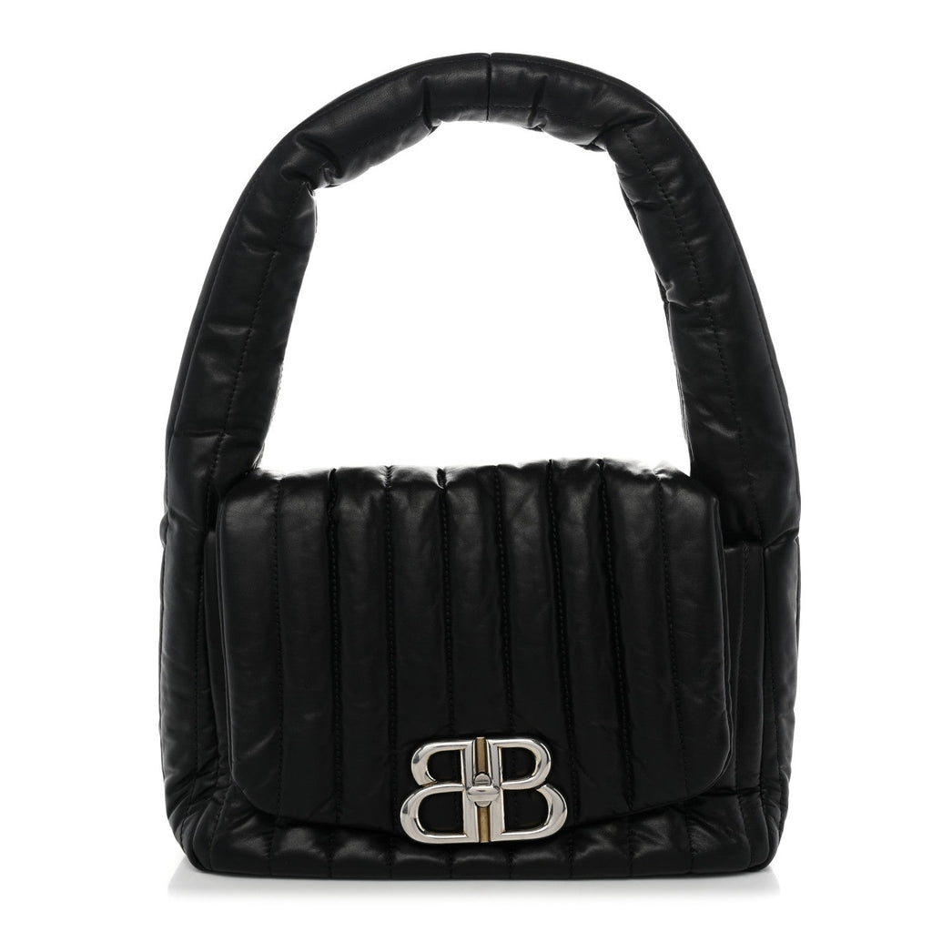 Balenciaga Thin Calfskin Small Monaco Sling Shoulder Bag Black