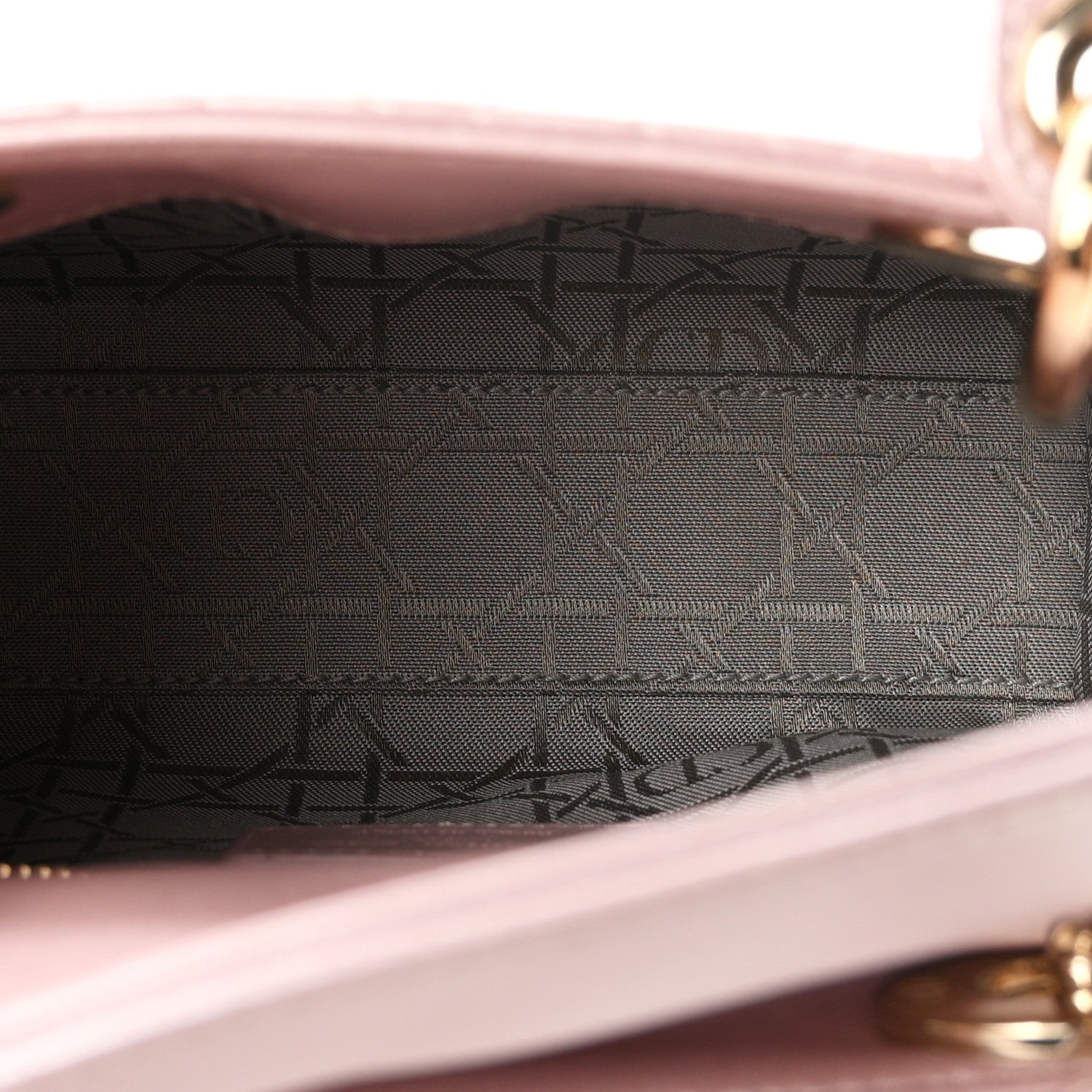 Dior Metallic Lambskin Cannage Mini Lady Dior Lotus