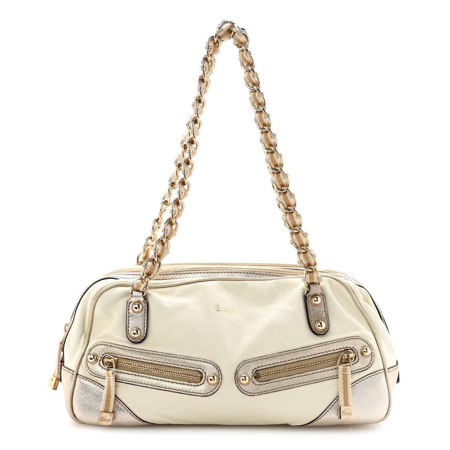 Gucci Goatskin Small Capri Bowler White Gold