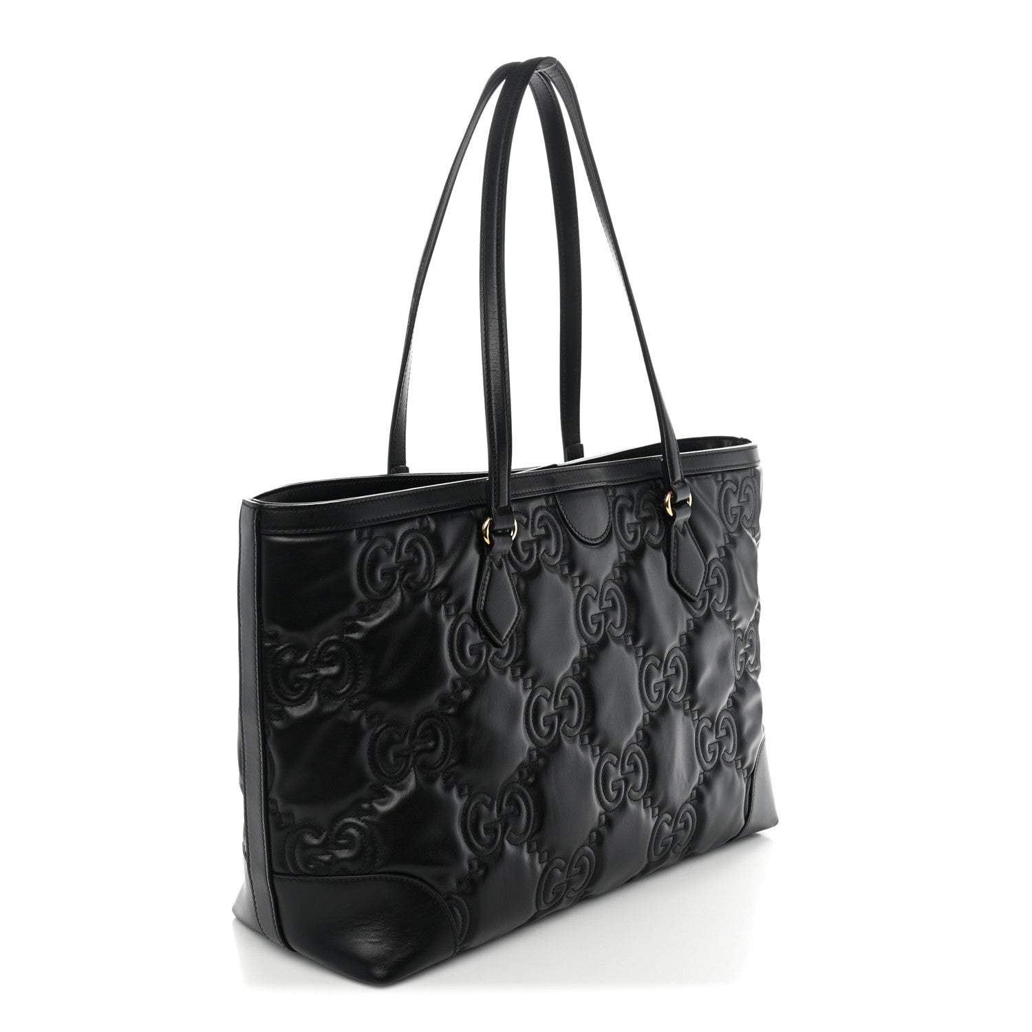 Gucci Calfskin GG Matelasse Medium Ophidia Shopping Tote Black