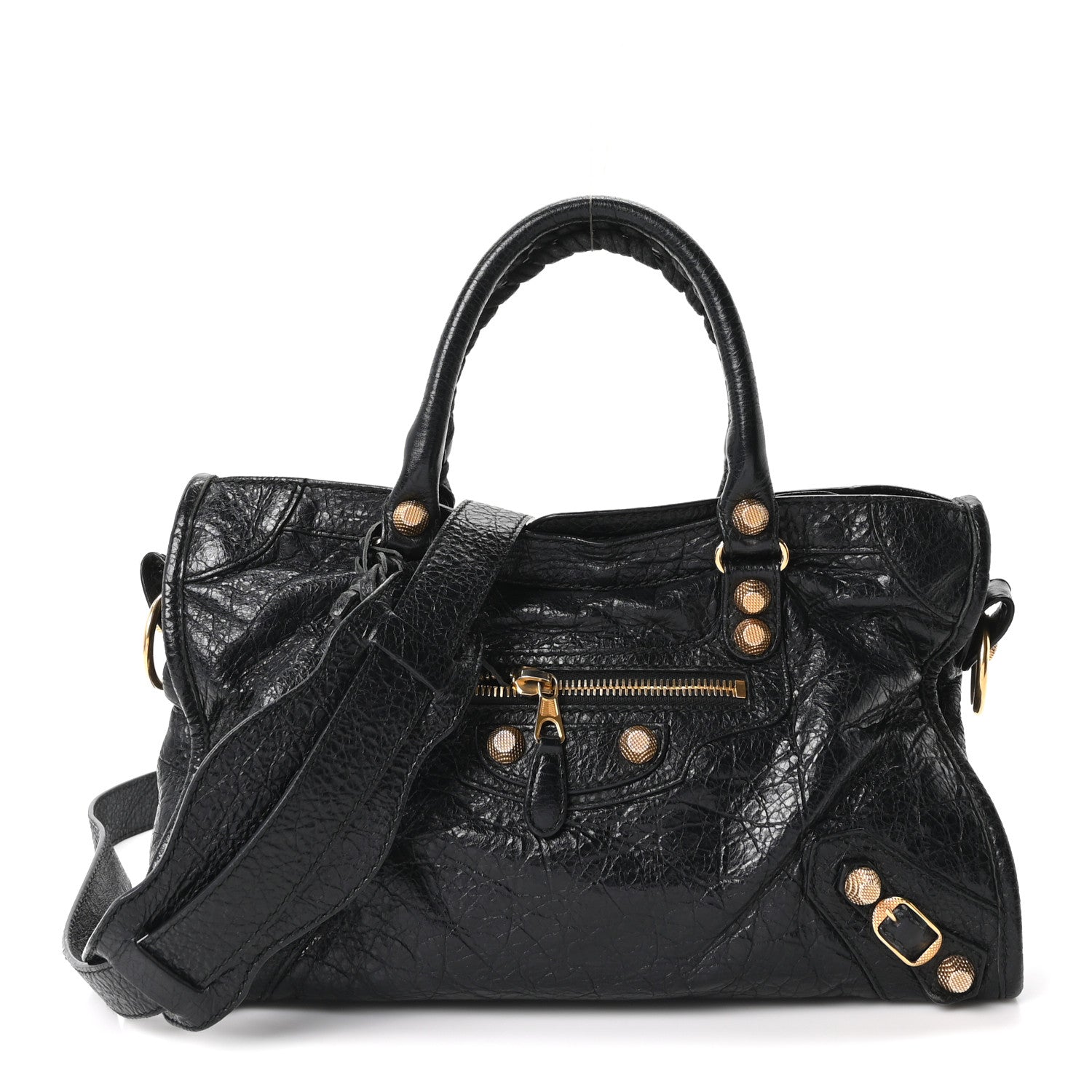 Balenciaga Agneau Giant 12 Gold Hardware S City Black