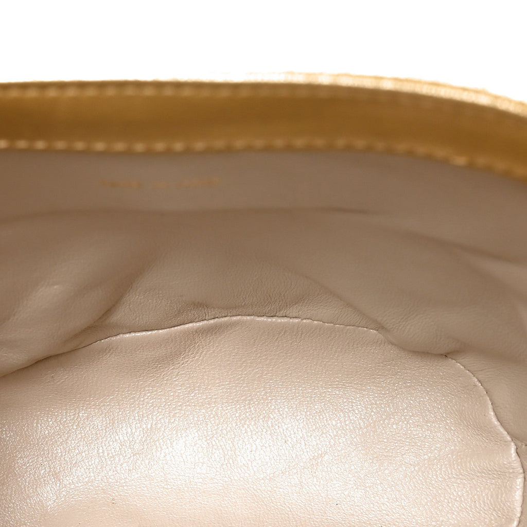 Chanel Metallic Lambskin Quilted Tassel Shoulder Bag Gold