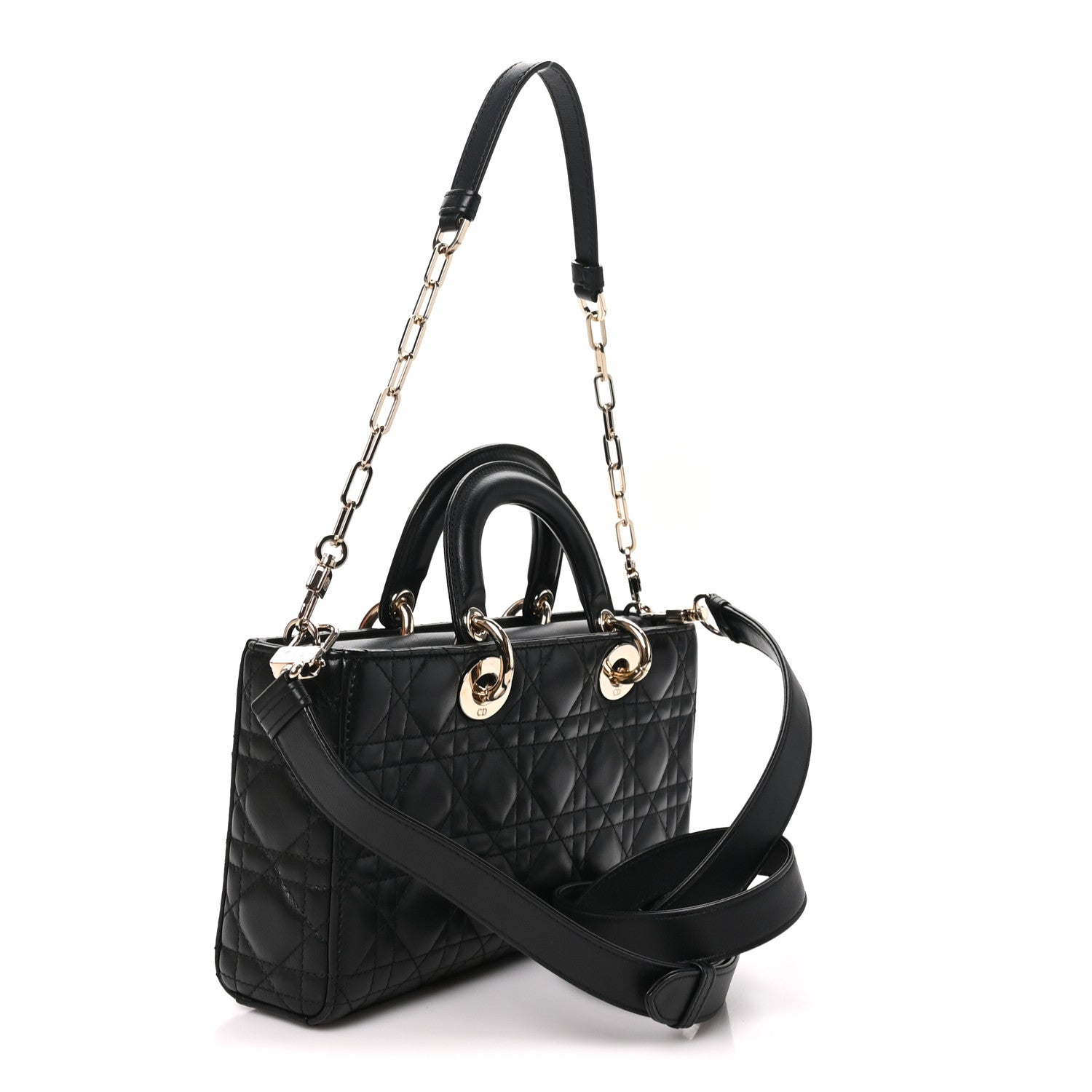 Dior Lambskin Cannage Medium Lady D-Joy Black