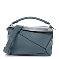 Loewe Calfskin Medium Puzzle Bag Stone Blue