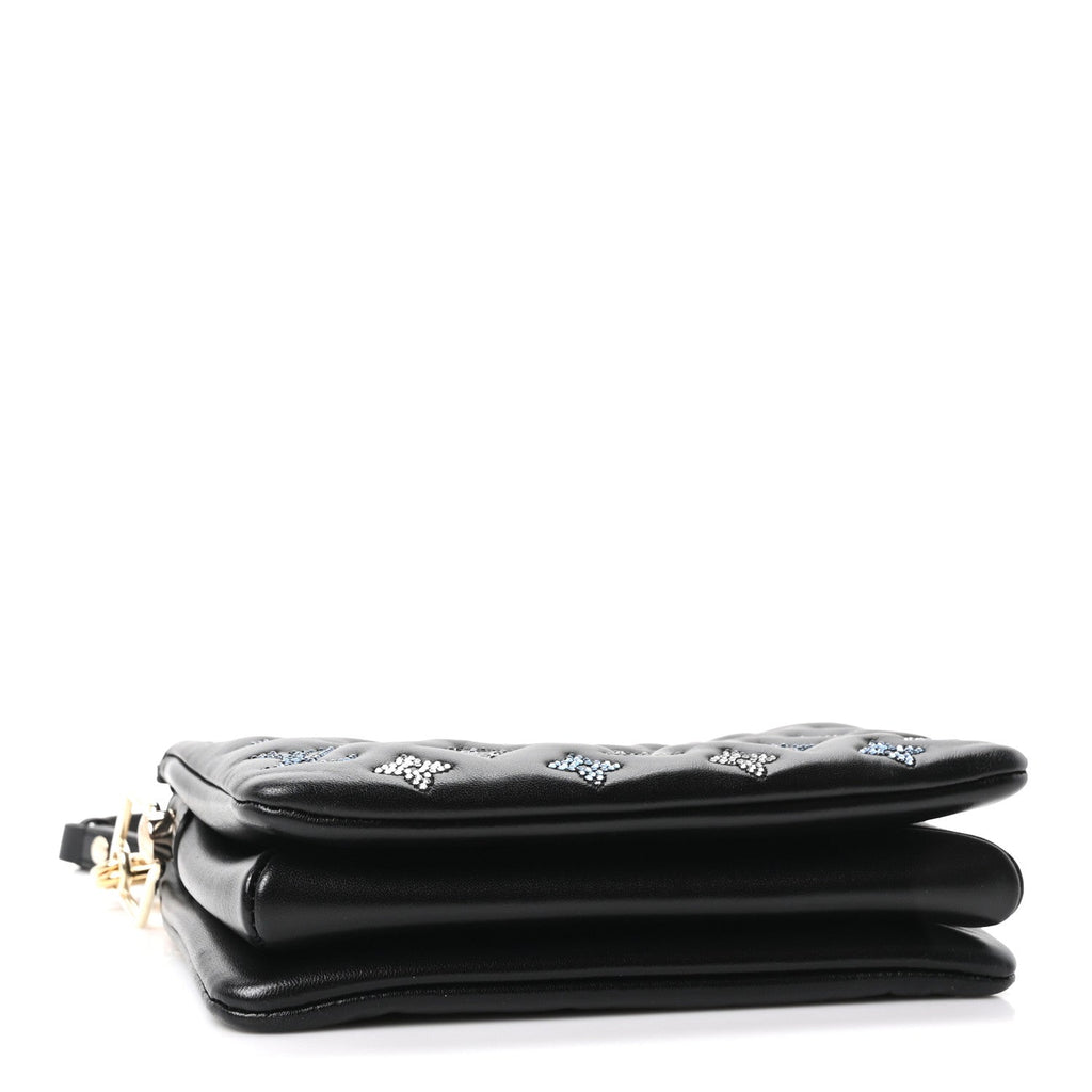 Louis Vuitton Lambskin Swarovski Crystal Embossed Monogram Coussin BB Black