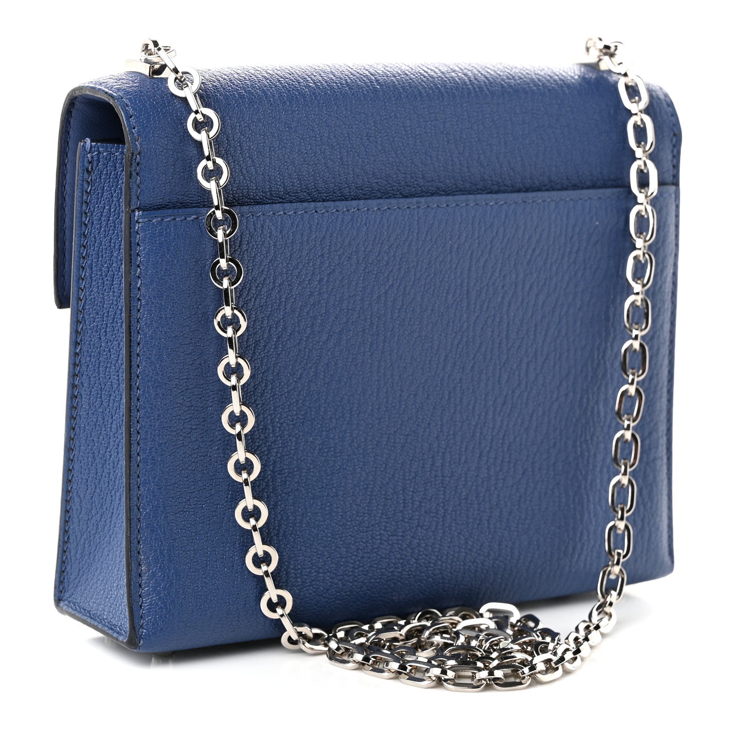 Hermès Chevre Mysore Mini Verrou Chaine Bag Bleu Agate