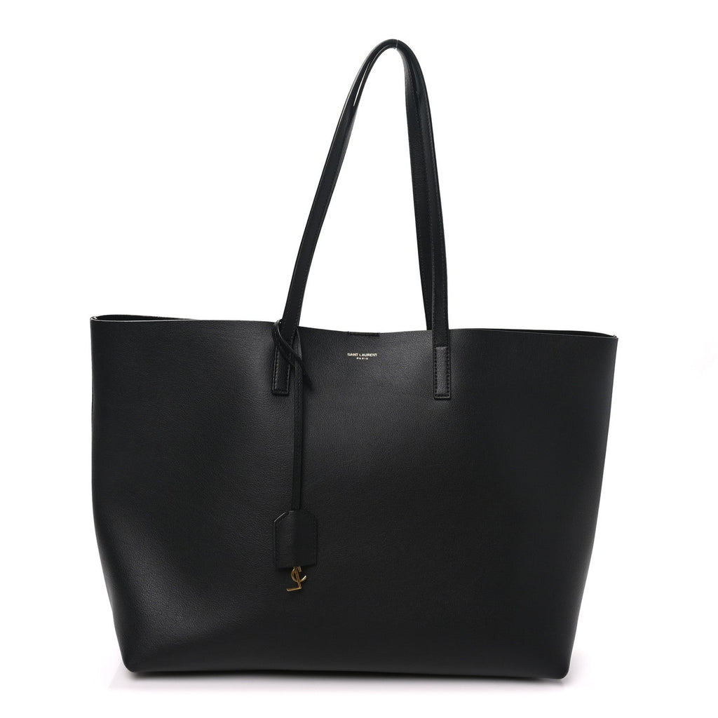 Saint Laurent Calfskin Large Shopping Tote Black