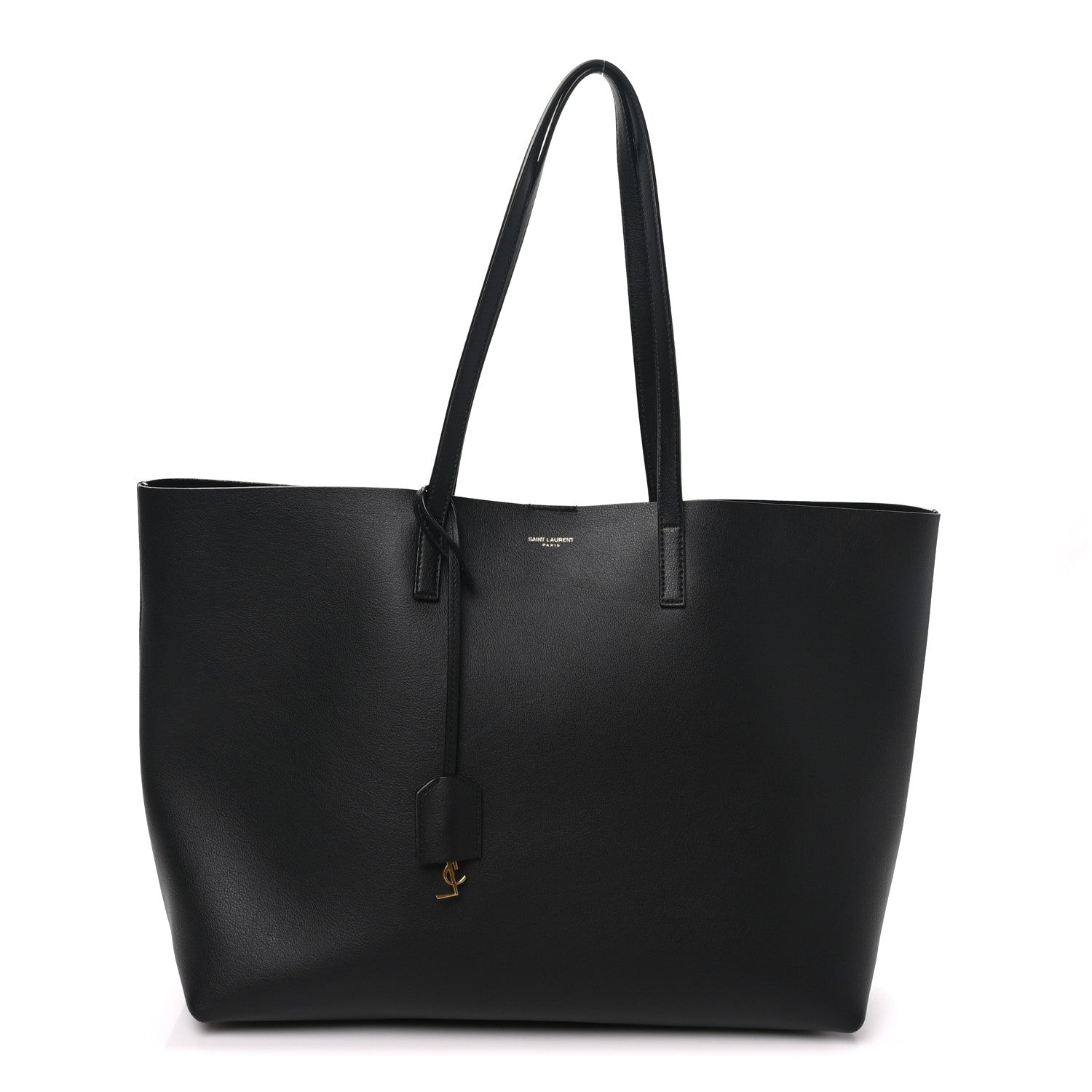 Saint Laurent Calfskin Large Shopping Tote Black