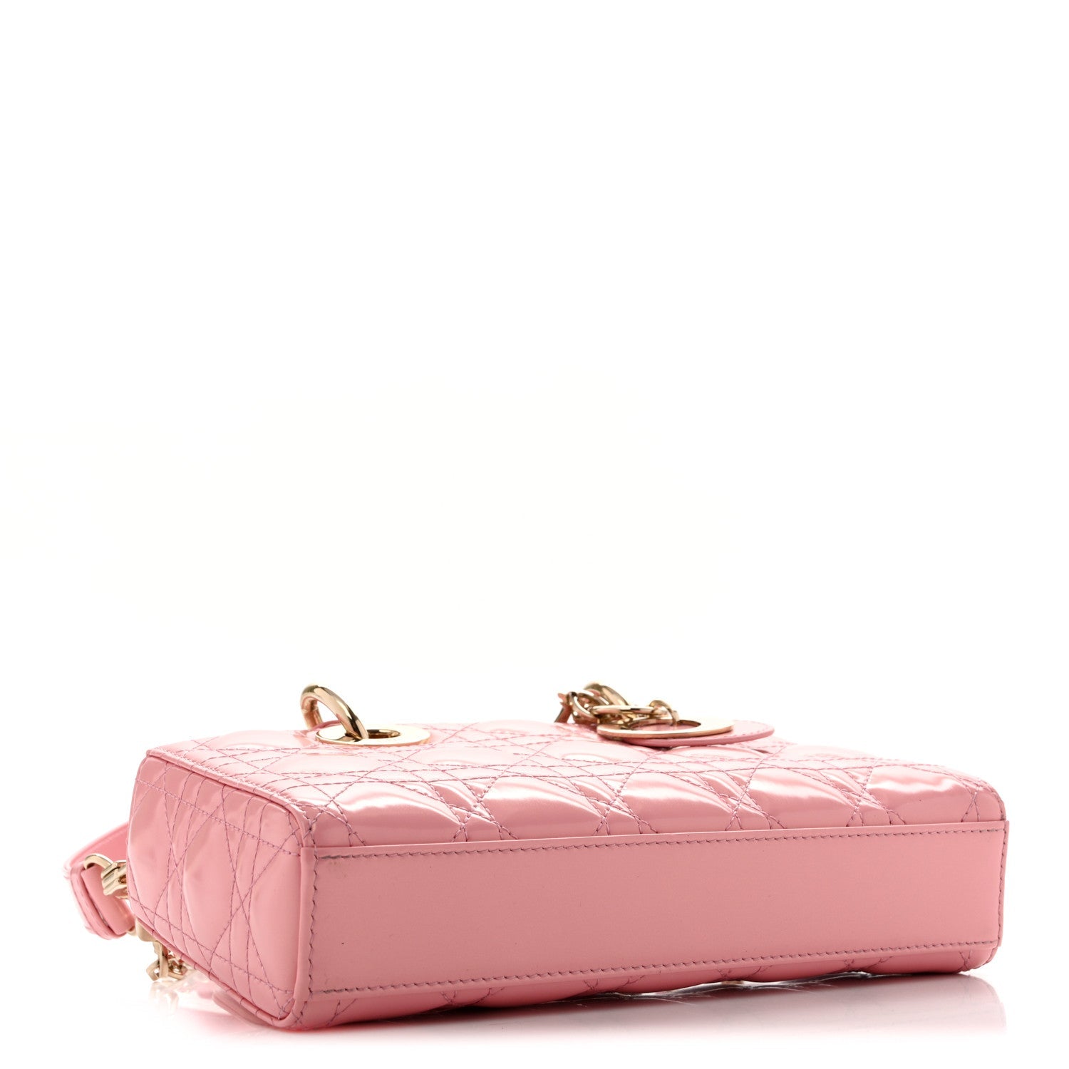 Dior Metallic Lambskin Cannage Small Lady D-Joy Pink