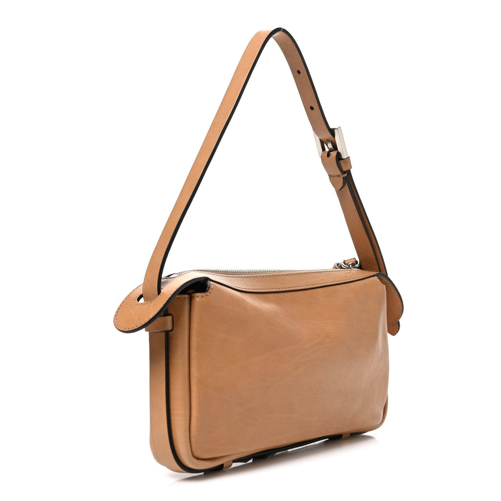 Fendi Vitello Mini Simply Fendi Shoulder Bag Miele Scuro