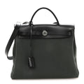 Hermès Toile Militaire Vache Hunter Laque Herbag Zip Retourne PM 31 Vert Mangrove Black