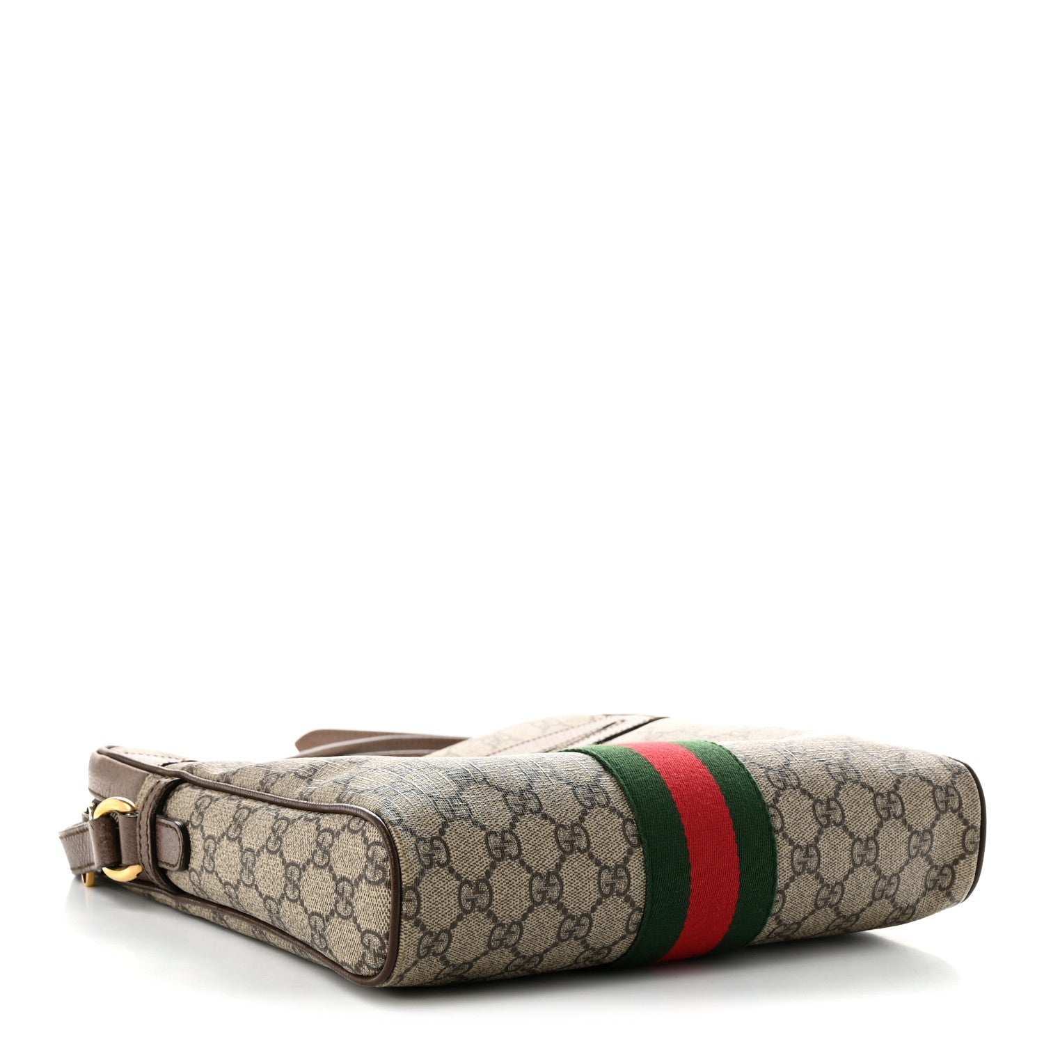 Gucci GG Supreme Monogram Web Medium Ophidia Messenger Bag Brown