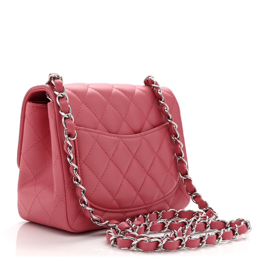 Chanel Lambskin Quilted Mini Square Flap Pink