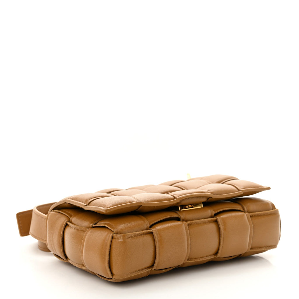 Bottega Veneta Padded Cassette Crossbody Bag Camel detail view