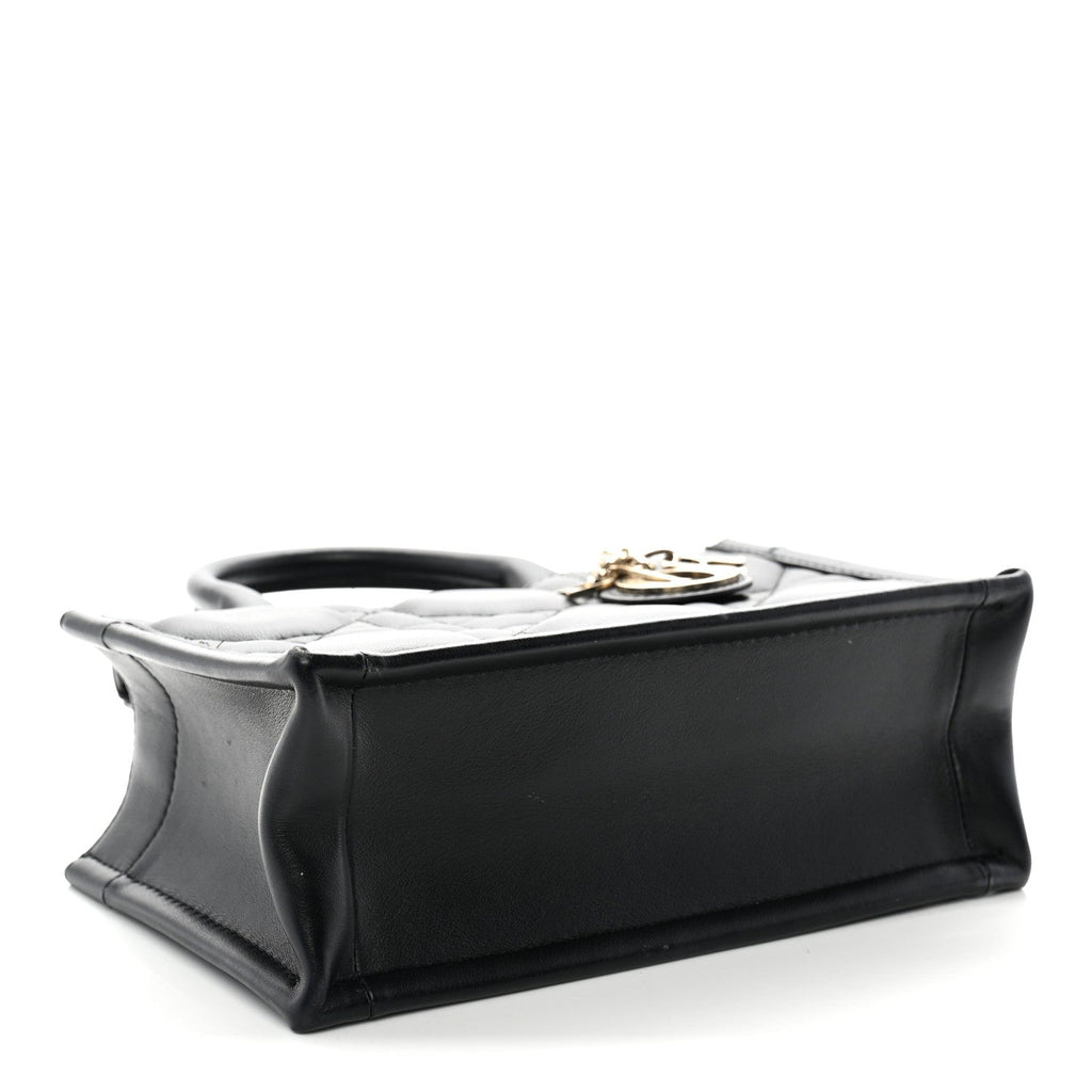 Dior Calfskin Macrocannage Mini Book Tote Black