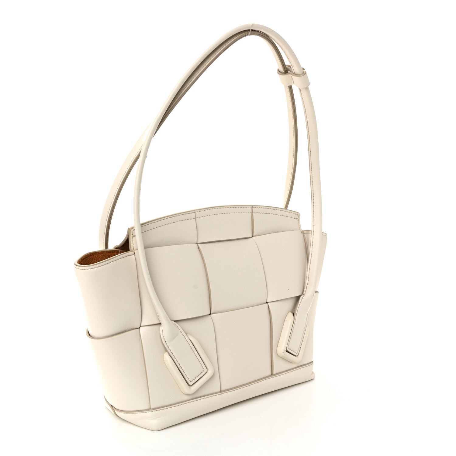 Bottega Veneta French Calfskin Maxi Intrecciato Arco 33 Bianco