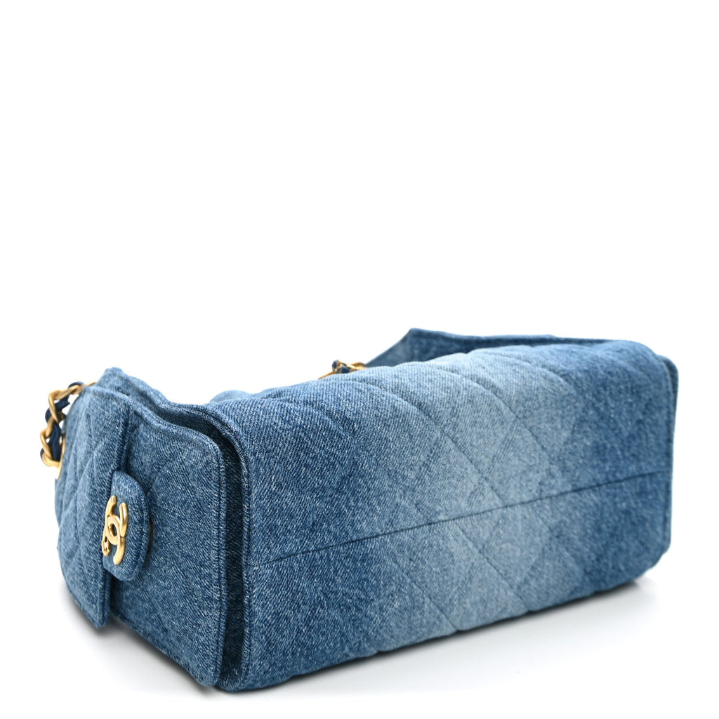 Chanel Washed Denim Quilted Mini Chanel 25 Handbag Blue