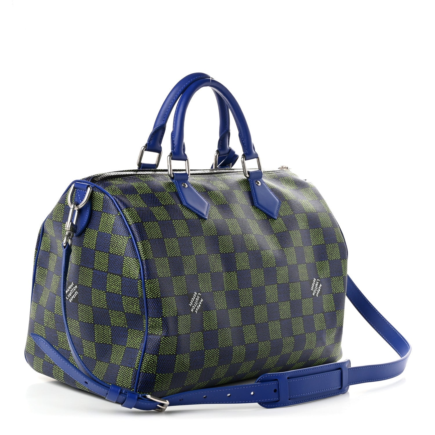Louis Vuitton Damier Heritage Speedy Bandouliere 40 Blue Green