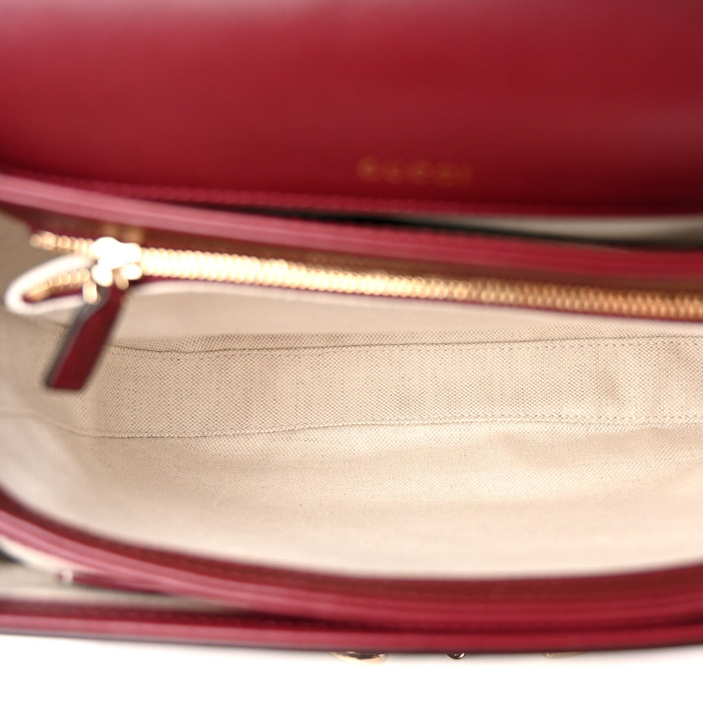 Gucci Arabella Calfskin Horsebit 1955 Soft Medium Shoulder Bag Rosso Ancora
