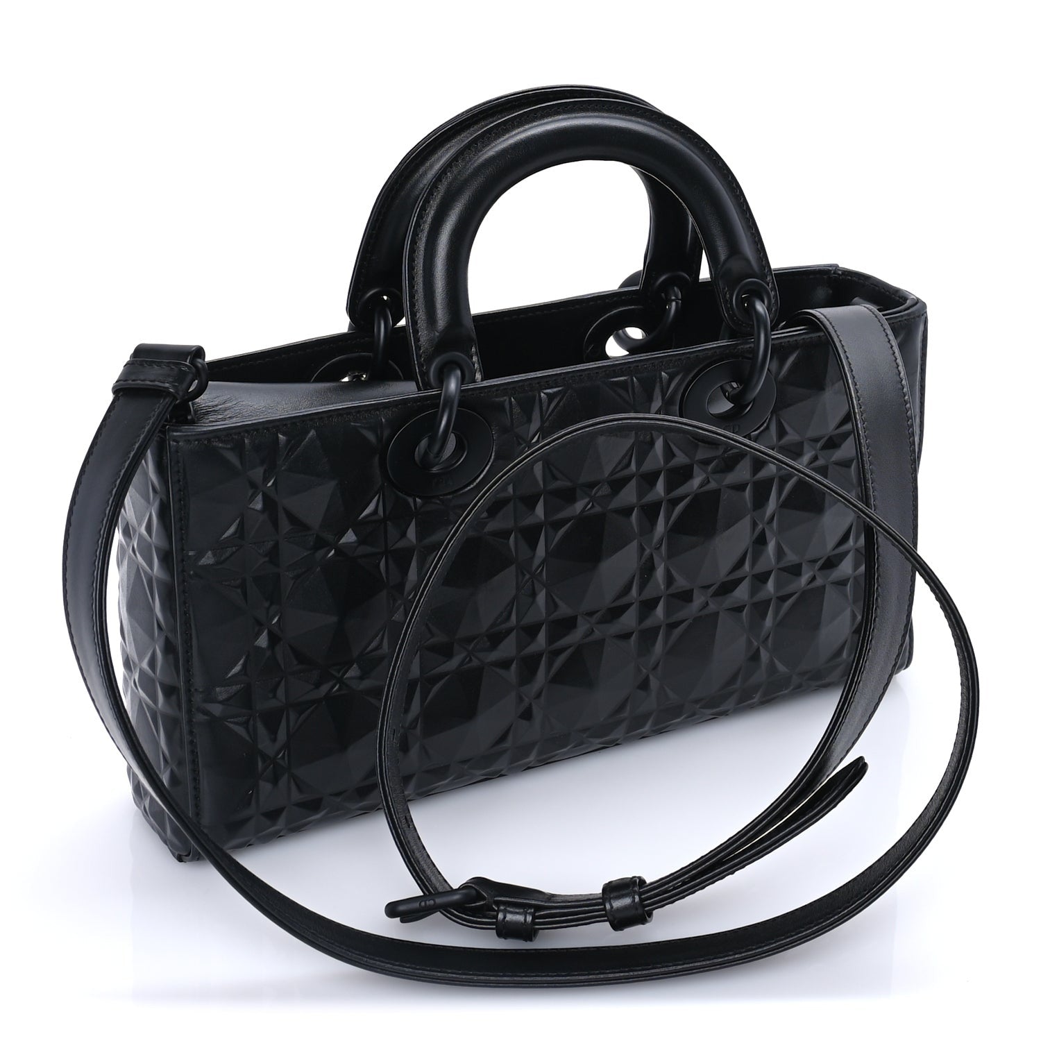 Dior Calfskin Cannage Diamond Medium Lady D-Joy Black