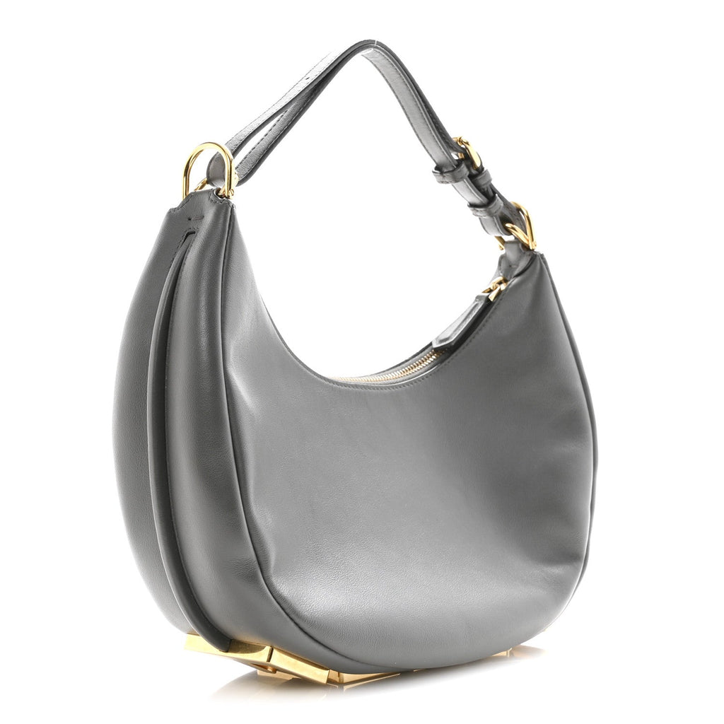 Fendi Vitello Grace Matte Small Fendigraphy Hobo Bag Anthracite