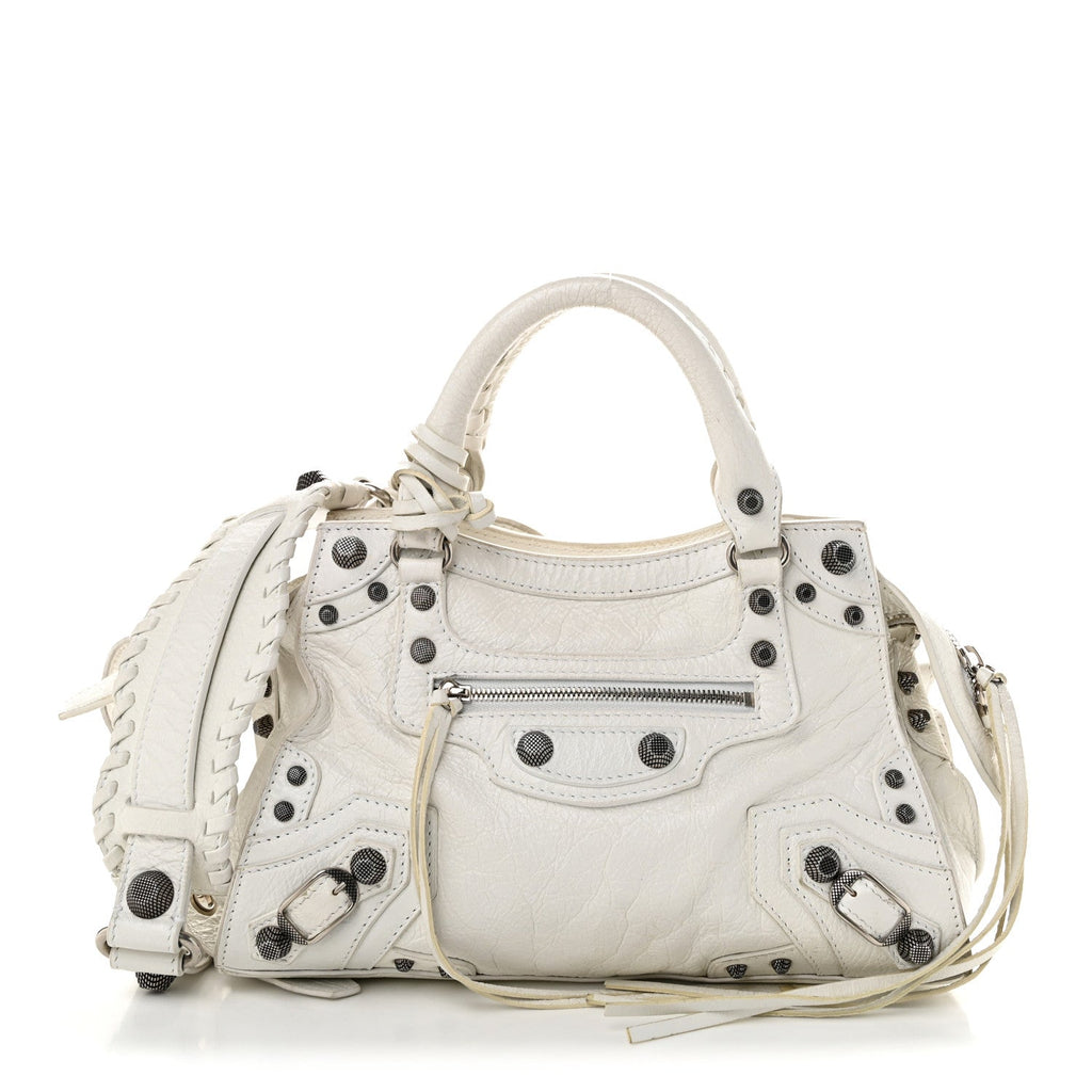 Balenciaga Agneau Arena Neo Cagole Handbag XS Optic White Optic White