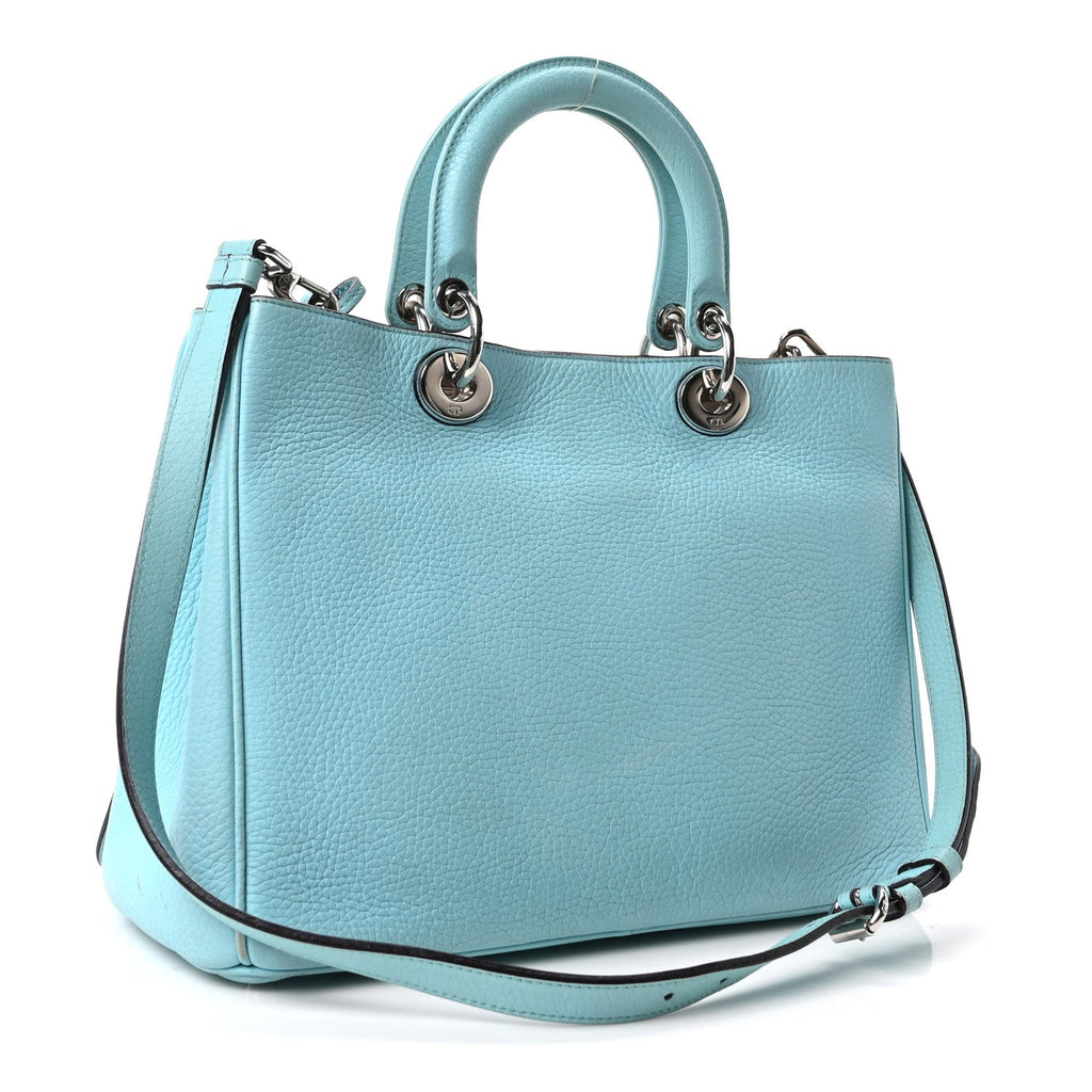 Dior Bullcalf Medium Diorissimo Tote Light Blue