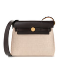 Hermès Military Toile Vache Hunter Herbag Zip Retourne 20 Ecru Beige Ebene