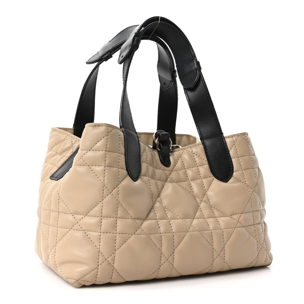 Dior Calfskin Macrocannage Small Toujours Tan Black