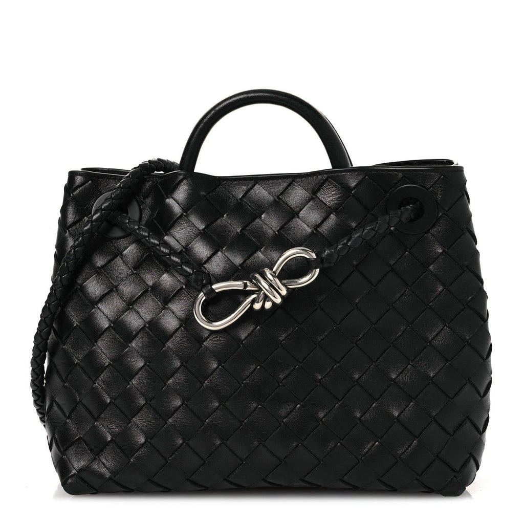 Bottega Veneta Nappa Intrecciato Mini Andiamo Shoulder Bag Black Black