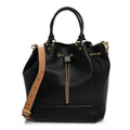 Fendi Vitello Grace King Karligraphy Chain Bucket Bag Black Bisquit