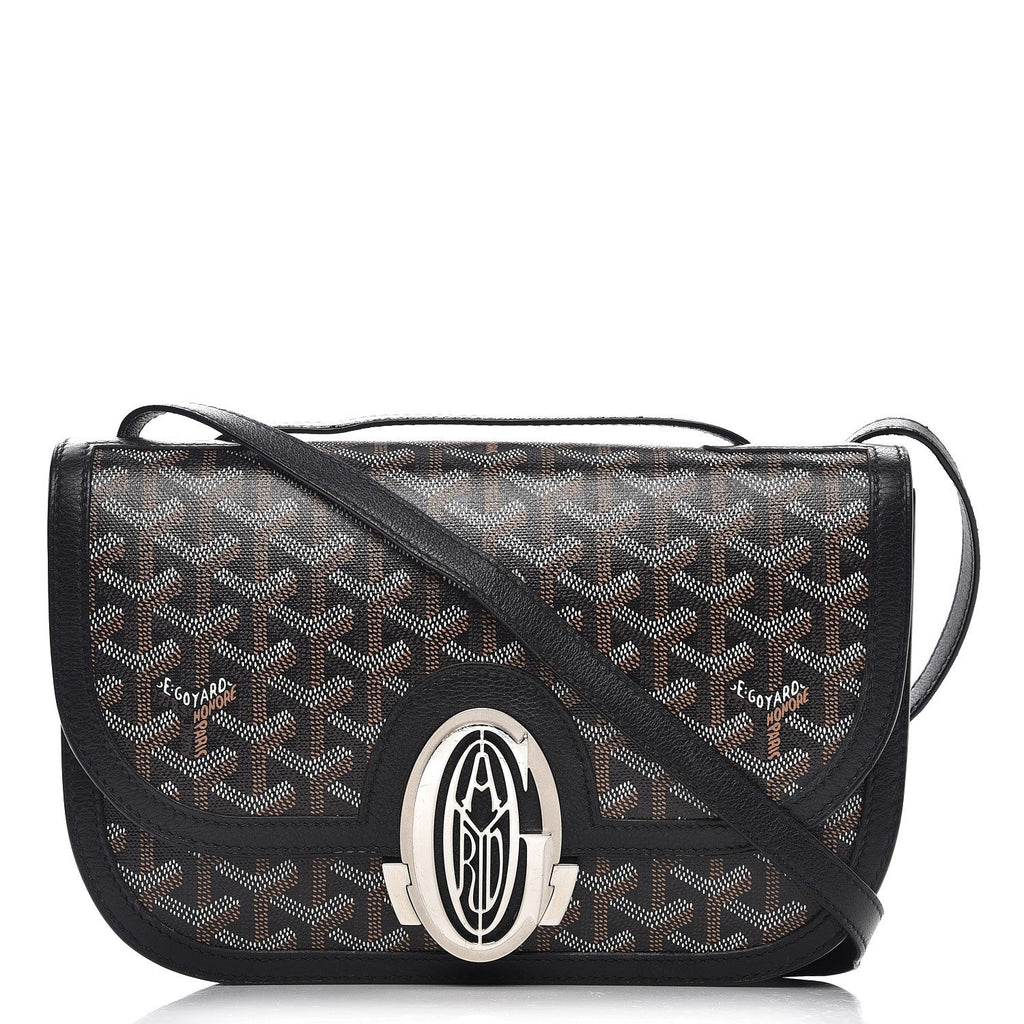 Goyard 233 Bag Black Goyardine front view