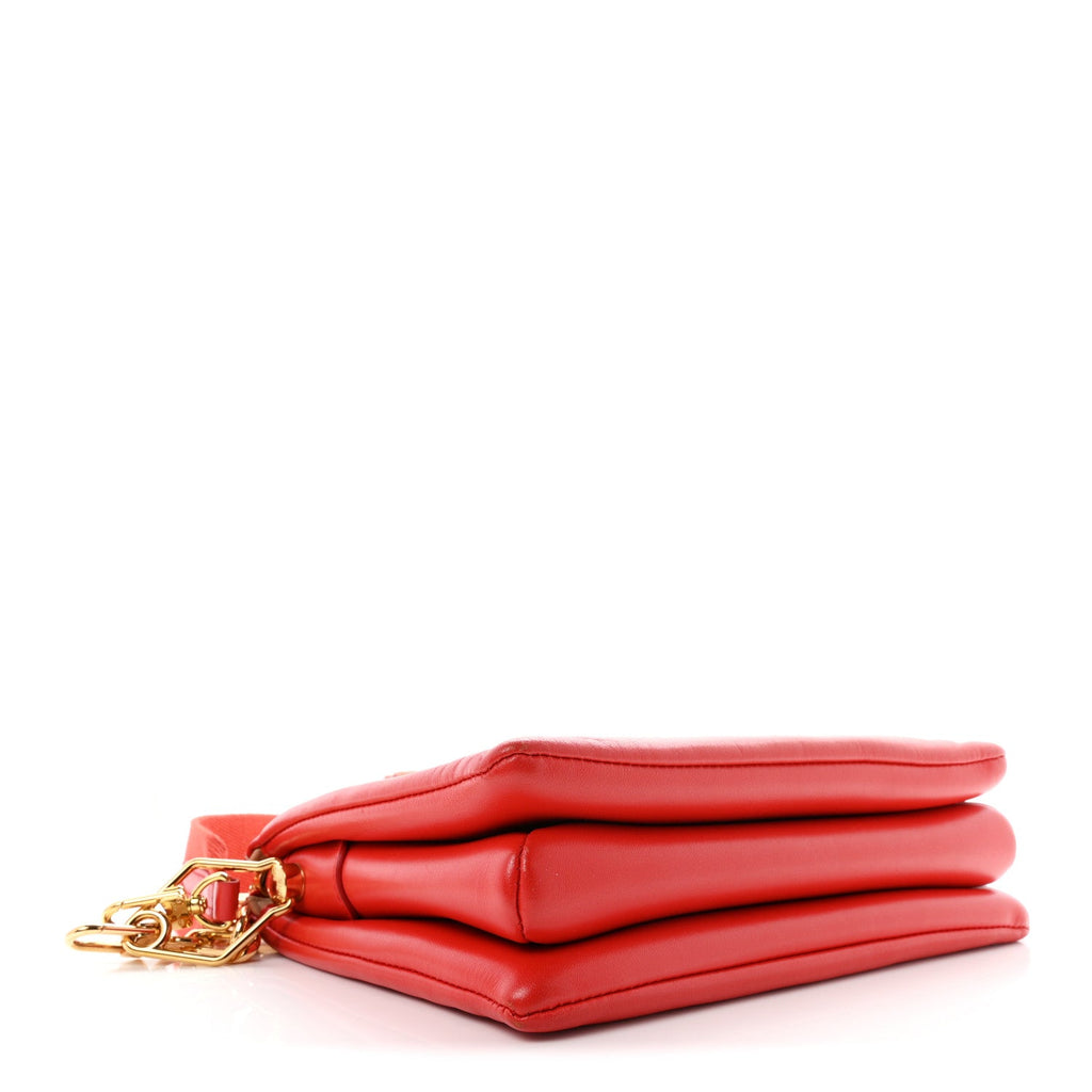 Louis Vuitton Lambskin Embossed Monogram Coussin PM Coquelicot Red