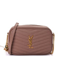 Saint Laurent Grain De Poudre Matelasse Monogram Mini Lou Camera Bag Vintage Peach