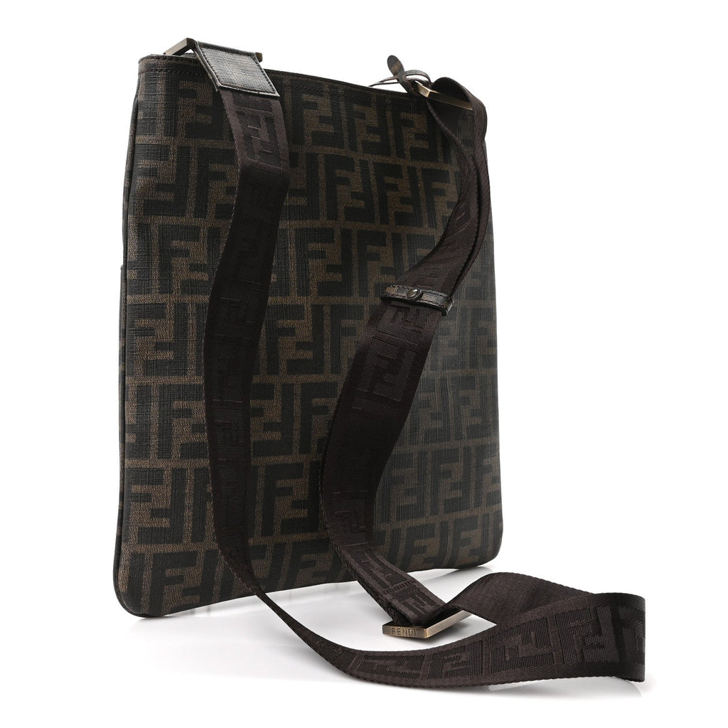 Fendi Zucca Spalmati Messenger Bag Tobacco