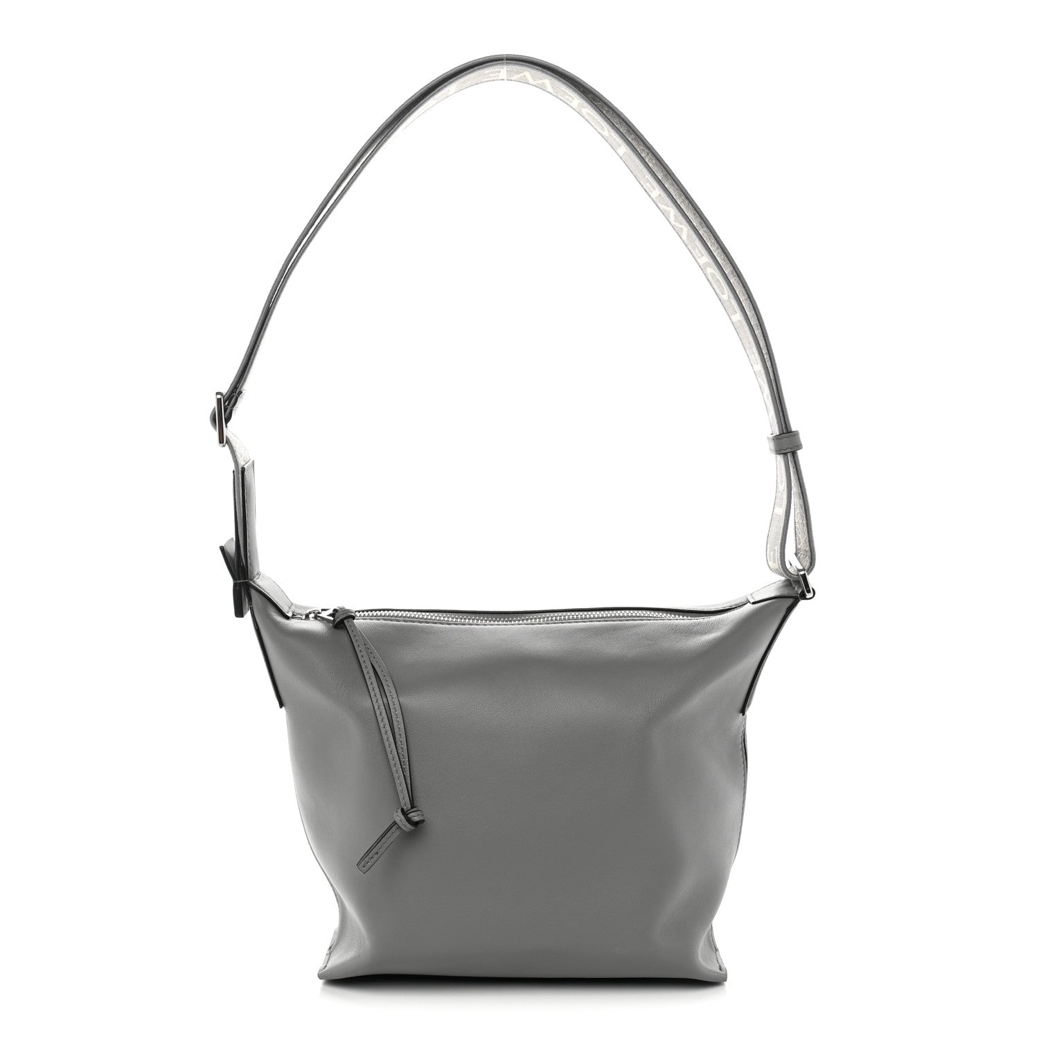 Loewe Supple Smooth Calfskin Jacquard Small Cubi Crossbody Bag Asphalt Grey
