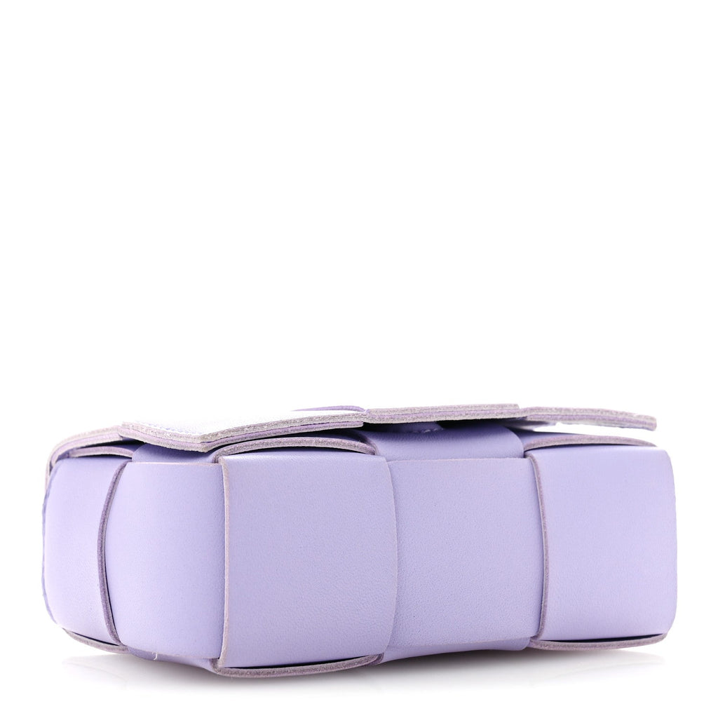 Bottega Veneta Lambskin Intreccio Candy Cassette Crossbody Bag Wisteria